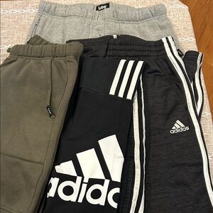 4 pairs Boys L, 2 Adidas Kids Sweatpants, 2 Lee